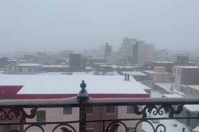 بارش شدید برف در زنجان