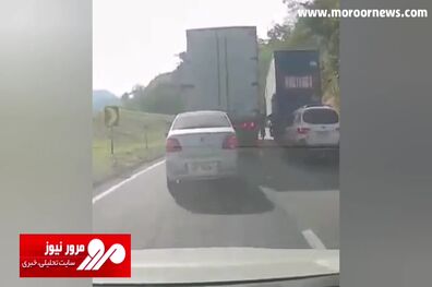 لحظه مملو از وحشت گیر افتادن و له شدن یک دوچرخه‌سوار میان دو خودرو کامیون! + فیلم