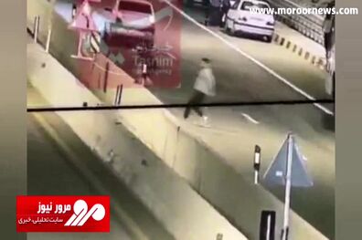 لحظه تکان‌دهنده سقوط ۸۰ متری مرد جوان در آزادراه تهران - شمال + فیلم