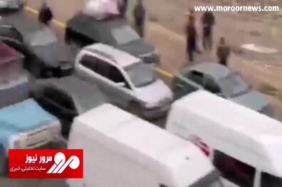 ترافیک شدید خودرو پس از کوچ ۹۰ هزار آواره ارمنی + فیلم