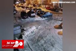 سقوط پهپاد اوکراین بر روی ساختمانی در شهر تولا روسیه + فیلم