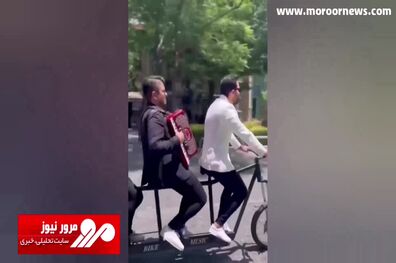 همنوازی چند هنرمند در بازار تهران در حین دوچرخه سواری! ،+ فیلم