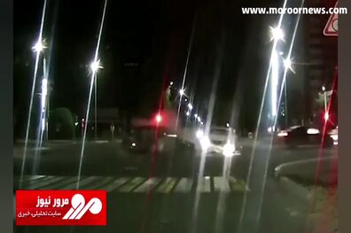 پرت شدن تلخ زن جوان روی آسفالت بعد از تصادف شدید وسط چهارراه! + فیلم