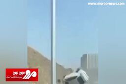پرتاب شدن وحشتناک یک راننده پس از تصادف به خاطر نبستن کمربند ایمنی + فیلم