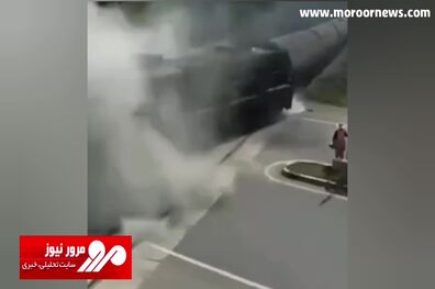 لحظه تصادف قطار با کامیون! + فیلم