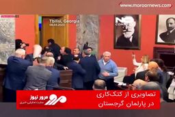 تصاویری از کتک‌کاری در پارلمان گرجستان
