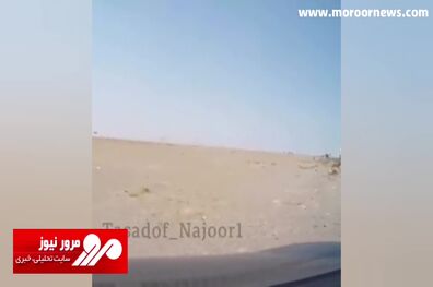 لحظه فرار راننده کامیون پس از تصادف و له کردن خودرو تویوتا پرادو + فیلم