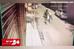 کیف‌قاپی وحشیانه از یک زن در اسلامشهر مقابل چشمان دخترش + فیلم