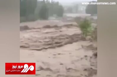 فراری دادن یک پراید توسط مردم از وسط سیل ویرانگر در اردبیل! + فیلم