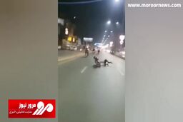 آکروبات بازی موتور سوار ناشی حادثه ساز شد + فیلم