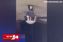 صحنه ای رعب‌آور از خروج مار خطرناک از پنکه سقفی خانه! + فیلم