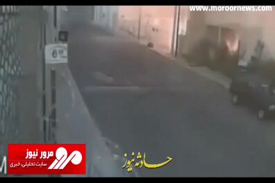 لحظه هولناک انفجار گاز پروپان وسط خیابان زیر چرخ‌های تاکسی! + فیلم