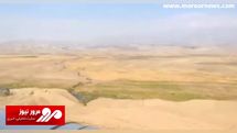 گشت‌زنی بالگرد نظامی ایران در ساحل چپ رودخانه ارس در مرز باکو و ارمنستان + فیلم