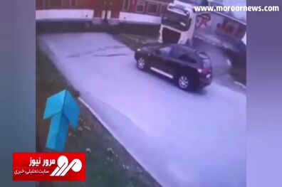 لحظه وحشتناک برخورد قطار با کامیون! + فیلم