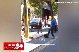 شیوه عجیب کارکنان شهرداری تبریز برای آسفالت خیابان! + فیلم