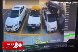 پرواز خودرو به سمت جای پارک بعد از له کردن سقف ۳ خودرو + فیلم