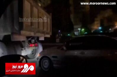 حرکات جنون‌آمیز راننده BMW و راننده کامیون در تهران! + فیلم