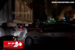 حرکات جنون‌آمیز راننده BMW و راننده کامیون در تهران! + فیلم