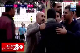 عصبانیت شدید و فریادهای بلند رحمتی بر سر داور مسابقه تراکتور - نساجی + فیلم