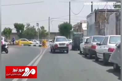 حرکت خرچنگی پراید پس از تصادف شدید وسط خیابان! + فیلم