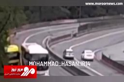 نجات معجزه‌آسای ماسفران یک اتوبوس توسط راننده زبردست + فیلم